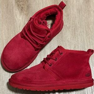UGG Neumel Classic Fur Lined Suede Chukka Boots Red Men’s Size 7… Women’s 8.5